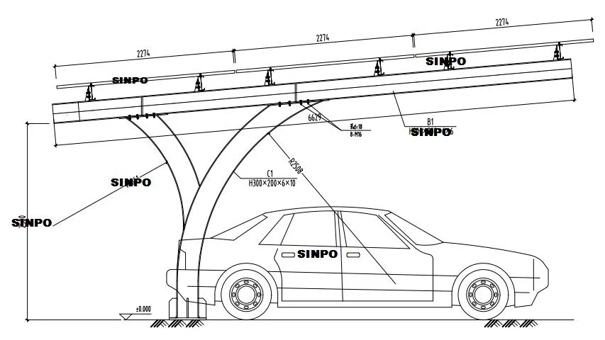 Double Row Solar Carport Structure Reasonable Price Single Pole Solar Carport Energy System